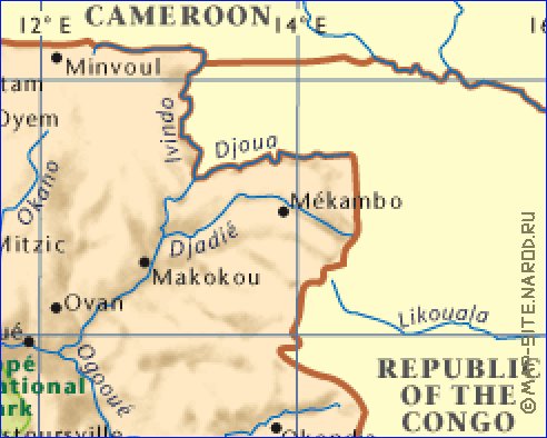 carte de Gabon en anglais