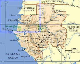 carte de Gabon en anglais