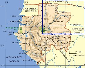 carte de Gabon en anglais