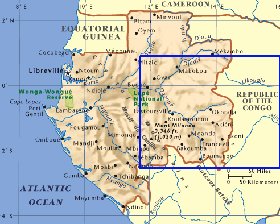 carte de Gabon en anglais