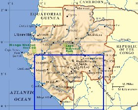 carte de Gabon en anglais