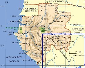 carte de Gabon en anglais