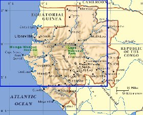 carte de Gabon en anglais