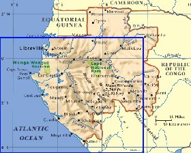 carte de Gabon en anglais