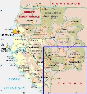 mapa de Gabao em frances