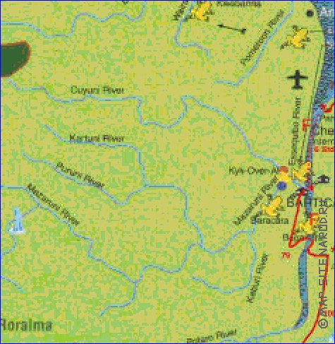 carte de Guyana en anglais