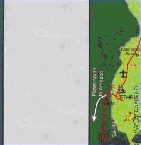 mapa de Guiana em ingles