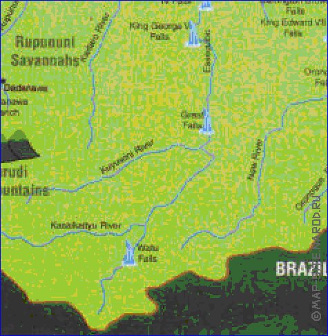 carte de Guyana en anglais