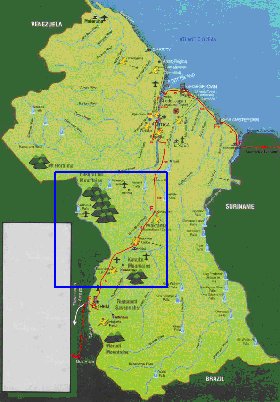 mapa de Guiana em ingles