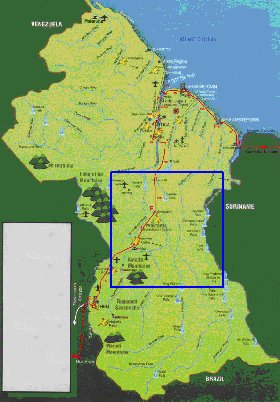 mapa de Guiana em ingles