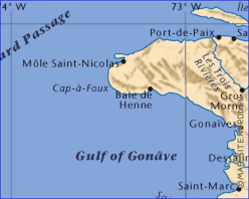 carte de Haiti en anglais