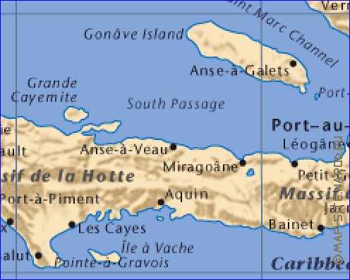 carte de Haiti en anglais