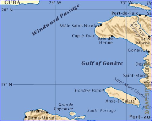 carte de Haiti en anglais