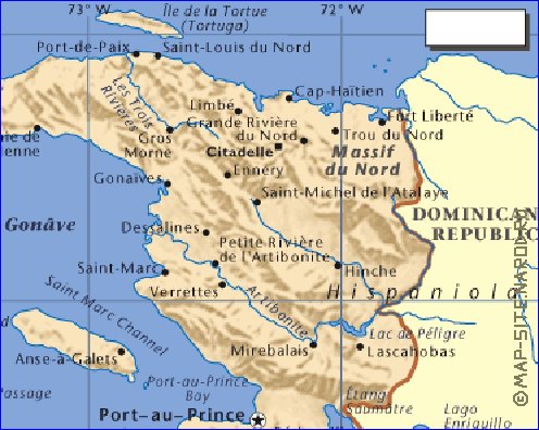 carte de Haiti en anglais