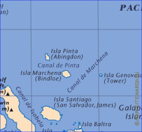 mapa de Galapagos em ingles