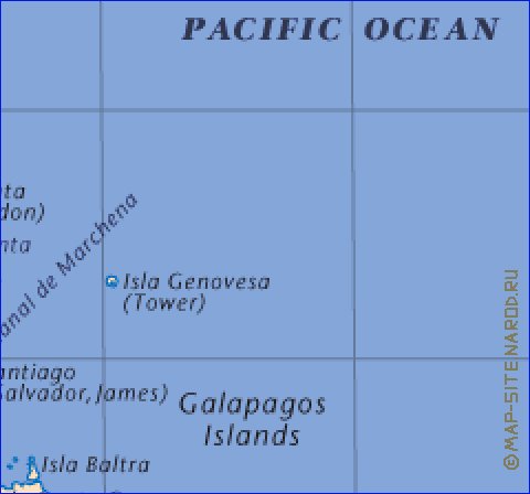 mapa de Galapagos em ingles