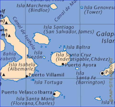carte de Iles Galapagos en anglais