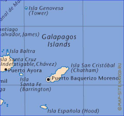 mapa de Galapagos em ingles