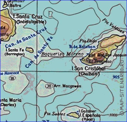 Fisica mapa de Galapagos