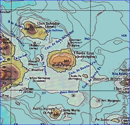 Fisica mapa de Galapagos