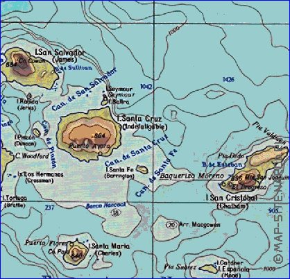 Fisica mapa de Galapagos