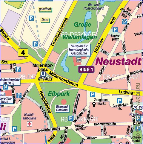 carte de Hambourg en allemand