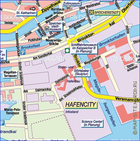 mapa de Hamburgo em alemao