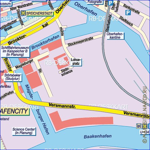 mapa de Hamburgo em alemao