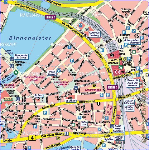 carte de Hambourg en allemand