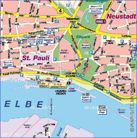 carte de Hambourg en allemand