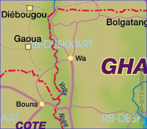 carte de Ghana en allemand