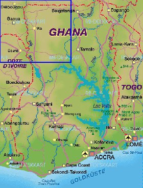 carte de Ghana en allemand