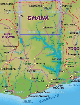 mapa de Gana em alemao