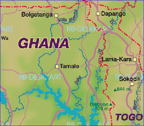 carte de Ghana en allemand