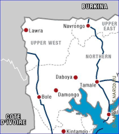 mapa de Gana
