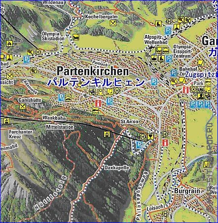 carte de Garmisch-Partenkirchen en allemand