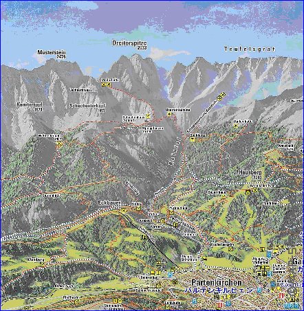 carte de Garmisch-Partenkirchen en allemand