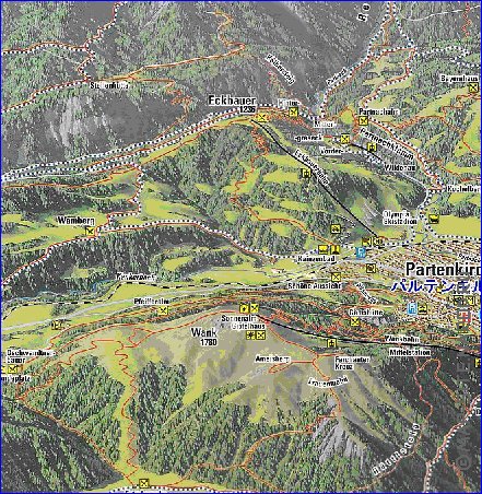 carte de Garmisch-Partenkirchen en allemand