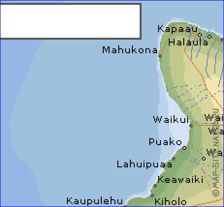 carte de  ile Hawaii