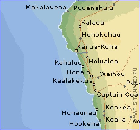 carte de  ile Hawaii