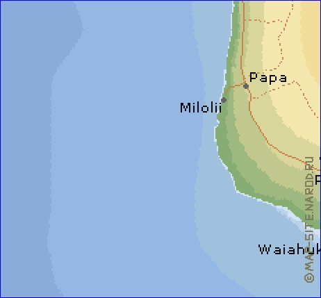 carte de  ile Hawaii