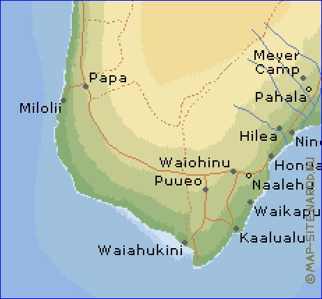 carte de  ile Hawaii