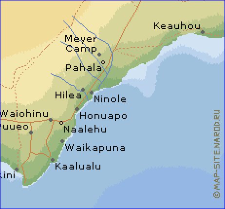 carte de  ile Hawaii