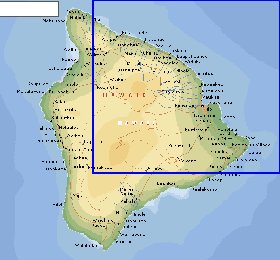 carte de  ile Hawaii