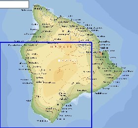 carte de  ile Hawaii