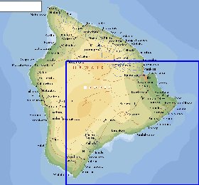 carte de  ile Hawaii