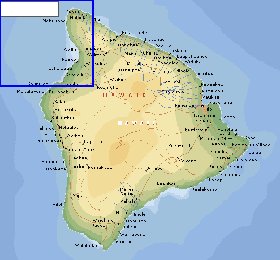 carte de  ile Hawaii