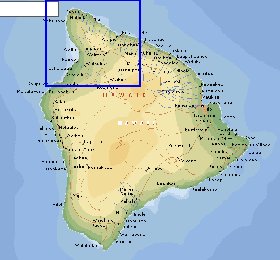 carte de  ile Hawaii