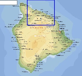 carte de  ile Hawaii