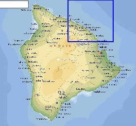 carte de  ile Hawaii